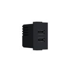 ^ MODYS USB CHARGER MATT BLACK 1 M. 2xUSB TYPE A+C 5VDC 3A IP20