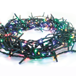 100 LED STRING LIGHTS PER 5cm MULTICOLOR, ADAPTOR 31VDC & 8 FUNCTIONS, IP44 5m GREEN CABLE