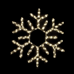 "SNOWFLAKE", 144 LED MOTIF 6m 2-WIRE ROPE LIGHT,WARM WHITE, FLASH CONTROLLER, IP44, 56cm, 1.5m LEAD CABLE