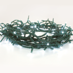 ^ 200 LED STRING LIGHTS PER 5cm COOL WHITE, ADAPTOR 31VDC & CONNECTABLE MAX 3 SETS, IP44 10m GREEN CABLE