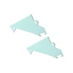 SET OF WHITE METAL END CAPS FOR P136, 2 PCS WITHOUT HOLE