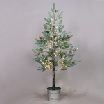 ^ “SNOW PINE TREE WITH RED CHERRY AND POT” 168 WW LED LIGHTS ADAPT. (4,5V) IP44 H:120CM Ø20CM 3M LEAD CABLE