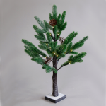 ^ “SNOW PINE TREE WITH PINE CONES” 24 WW LED LIGHTS IP20 3xAA H:60CM BASE 10x10CM