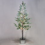 ^ “SNOW PINE TREE WITH RED CHERRY AND POT” 288 WW LED LIGHTS ADAPT. (4,5V) IP44 H:160CM Ø20CM 3M LEAD CABLE
