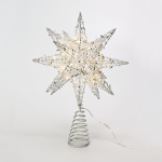 ^ "SILVER TINSEL THREAD STAR 2" 20 MINI WW LED LIGHTS BAT. 3ΧΑΑ,IP20 28x5x20cm