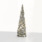 ^ "GREEN PINE NEEDLE CONE TREE" 20 MINI WW LED LIGHTS BAT. 3ΧΑΑ,IP20 Φ13X40cm