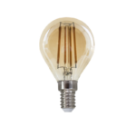LED FILAMENT E14 DIM G45 5W AMBER 2700K 230V AC 620LM RA80 30000H 360°