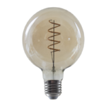 LED FILAMENT E27 G95 4W DIM AMBER SPIRAL 1800K 230V AC 270LM RA80 30000H 360°