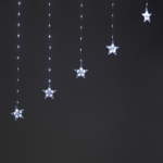 222CW LED CURTAIN STARS TRANSPARENT COPPER WIRE ADAPT CONN MAX 3 SETS  3m*1.2m  8 FUNCTION IP20 3m LEAD CABLE