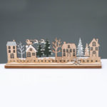 ^WOODEN XMAS WITH TREES DECORATIVE MOTIF 33x5x10cm^
