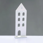 ^WOODEN DECORATIVE MOTIF WHITE HOUSE 11.5*5*33,5cm^