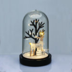 ^WOODEN DEER WITH PLASTIC COVER (TREE) 8 MINI LED WW BATT 2ΧΑΑΑ (INCLUDED) DIAM:11*19cm^