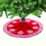 XMAS TREE GIRTH RED WHITE SNOWFLAKES DIAM:120cm
