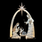 3D TINSEL SET OF HOLY FAMILY NATIVITY 500 LED WW STEADY ADAPTOR 4,5VDC 226*30*310cm IP44 5m LEAD CABLE