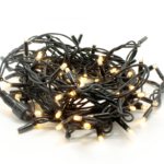 100 LED RUBBER CABLE WARM WHITE STRING LIGHTS CONTECT.  (MAX 20)  10CM DIST. 10M IP65, 1.5 LEAD CABLE