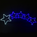 5 STARS 144LED MOTIF 6m 2-WIRE ROPE LIGHT WHITE & BLUE FLASH IP65 150*50cm1.5m LEAD CABLE