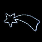 "COMET", 48 LED MOTIF 2m 2-WIRE ROPE LIGHT, COOL WHITE, FLASH CONTROLLER, IP20 68x29cm, 1.5m LEAD CABLE