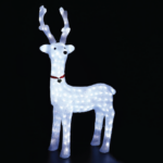 ACRYLIC STANDING REINDEER WITH RIBBON 200 LED CW IP44 52*36*100m  30cm LEAD CABLE