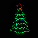 "CHRISTMAS TREE ", 288 LED MOTIF 8m 2-WIRE ROPE LIGHT, MULTICOLOR FLASH, IP65, 70X114CM, 1.5m LEAD CABLE