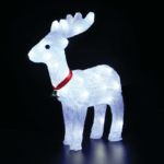 ACRYLIC STANDING REINDEER WITH RIBBON 40 LED CW IP44 31*13,5*33cm  30cm LEAD CABLE