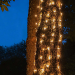 ^ 50 LED NET LIGHT, WARM WHITE, ADAPTOR 24VDC, CONNECTABLE MAX 12 SETS, IP44, 55x80cm, GREEN CABLE & 5 HOOKS