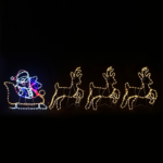 REINDEER WITH SLEIGH 504 LED MOTIF 21m 2-WIRE ROPE LIGHT, MULTICOLOR FLASH IP65 63*57cm & 63*75cm, 1.5m LEAD WIRE