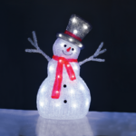 ^ACRYLIC STANDING SNOWMAN 40 LED CW 31*22*45cm IP44 5m LEAD CABLE^