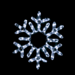 ^ "SNOWFLAKE", 96 LED MOTIF 4m 2-WIRE ROPE LIGHT, COOL WHITE, IP65, 38cm, 1.5m LEAD CABLE