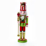 ^NUTCRACKER WITH SCEPTER & BHAT WITH ORNAMENTS H38cm^