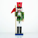 ^NUTCRACKER SOLDIER WITH RED FLAG H38cm^