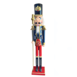 NUTCRACKER WITH SCEPTER BLUE+GOLD 106cm