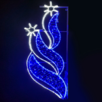 2 BETHLEHEM STARS LEFT 628 LED STREET POLE MOTIF 15m 2-WIRE ROPE LIGHT 9,6m STRING LIGHTS BLUE&CW STEADY IP65 180x80cm 1.5m LEAD CABLE