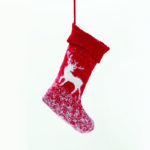 XMAS STOCKING RED COLOR DECORATIVE (REINDEER) 20*46cm