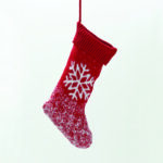 XMAS STOCKING RED COLOR DECORATIVE (SNOWFLAKE) 20*46cm