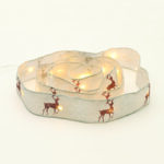 WHITE RIBBON WITH REINDEERS 20 LED COPPER WIRE WW SILVER CABLE BATT: 2XAA(NOT INCL) IP20 2m 30cm LEAD WIRE 1.2W