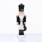 NUTCRACKER RESIN SOLDIER WITH MISTLETOE  BLACK 23cm