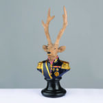 DECORATIVE DEER RESIN SOLDIER  BROWN 24cm