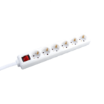MULTISTRIP 6 SOCKETS WITH CHILD PROTECTION & SWITCH 16A IP20 WITH CABLE H05VV-F 3x1.5mm2/3m