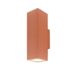 ^SQUARE WALL MOUNTED LUMINAIRE UP-DOWN IP65 2XGU10 TERRACOTTA CEMENT