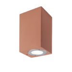 ^SQUARE WALL MOUNTED LUMINAIRE UP-DOWN IP65 2XGU10 TERRACOTTA CEMENT