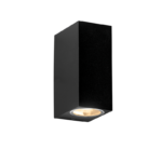 GU10 WALL LUMINAIRE PLASTIC 230V AC BLACK IP65 MAX.2X3W LED