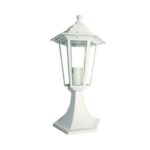 WALL LATERN LAMP WITH BASE WHITE HEXAGON 60W RAL C3619M