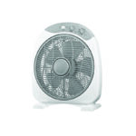 FLOOR SQUARE BOX FAN, WHITE-GREY WITH 5 GREY BLADES, DIAM30, AC 40W