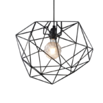 NETTO PENDANT LIGHTING 1ΧE27 BLACK METAL D42XH120CM MARS
