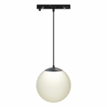 MINI BLACK MAGNETIC PENDANT LUMINAIRE 24V DC 7W 3000K 650LM 230° RA90 5 YRS Φ100Χ1000ΜΜ OPAL GLASS