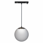 MINI BLACK MAGNETIC PENDANT LUMINAIRE 24V DC 7W 4000K 670LM 230° RA90 5 YRS Φ100Χ1000ΜΜ OPAL GLASS