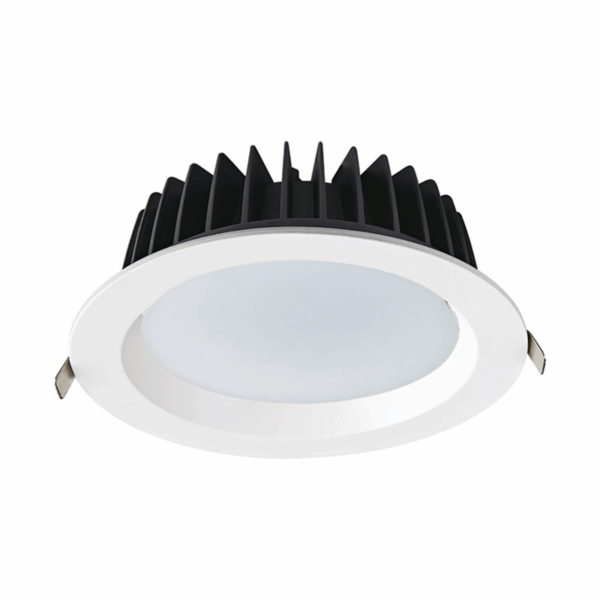 LED WHITE RECESSED DOWNLIGHT 40W 3000K 4600Lm 90° 230V AC Ra80 Φ230*77MM 5YRS