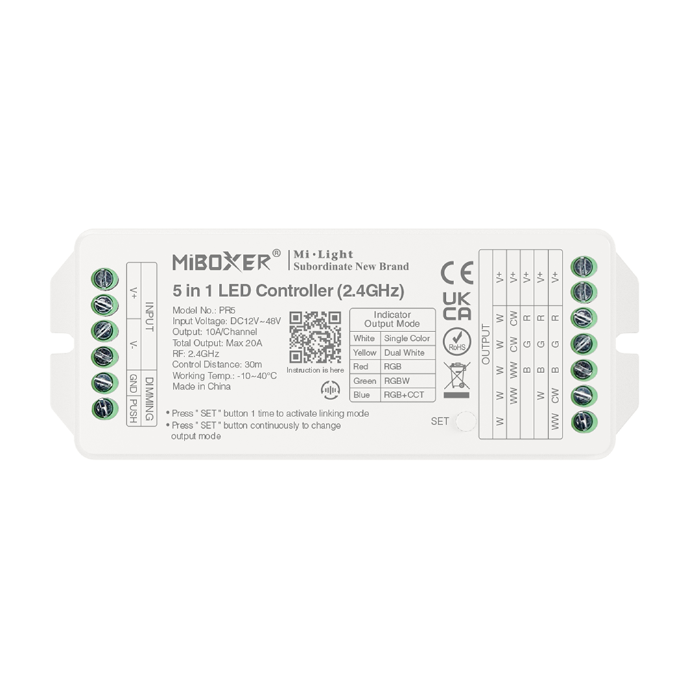 LED CONTROLLER 2,4GHz 5 IN 1 TOTAL OUTPUT MAX 20A - Image 1