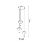 ASIAN-PENDANT LAMP*3 SAND BLACK ALUMINIUM LED SMD 32W CCT 2080LM IP20 385X1500MM - Image 2