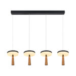 ASIAN-PENDANT LAMP*4 SAND BLACK ALUMINIUM LED SMD 42W CCT 2730LM IP20 965X164X1500MM